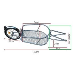 Única Roda Bicicleta Cargo Trailer, Bagagem Barrow Carrier, Touring Bike, Camping, Solo Tiro, 16" - Image 6