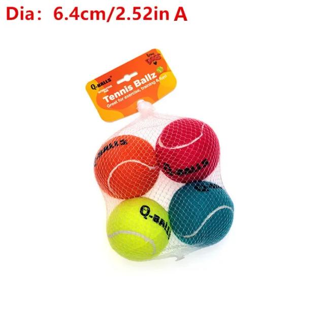 Conjunto de 4 Bolas de Borracha Natural Grossas para Cães - Brinquedos Interativos e Insufláveis para Treinamento
