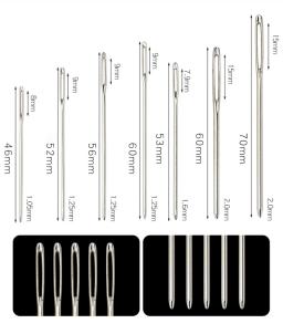 Agulha de aço inoxidável grande para tricô com fios, Agulha para costura de couro, Ferramentas de agulha, sem corte, 10 pcs/set - Image 5