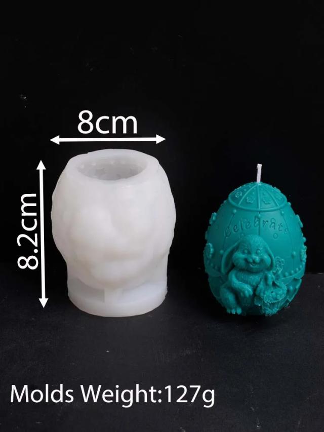 Molde Silicone Coelho Páscoa 3D Artesanal para Velas, Sabão e Resina