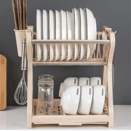 Escorredor De Prato Destacável De Dupla Camada, Alta Capacidade, Cremalheira De Armazenamento Multifuncional, Pia Para Sala De Jantar, Cozinha - Image 2