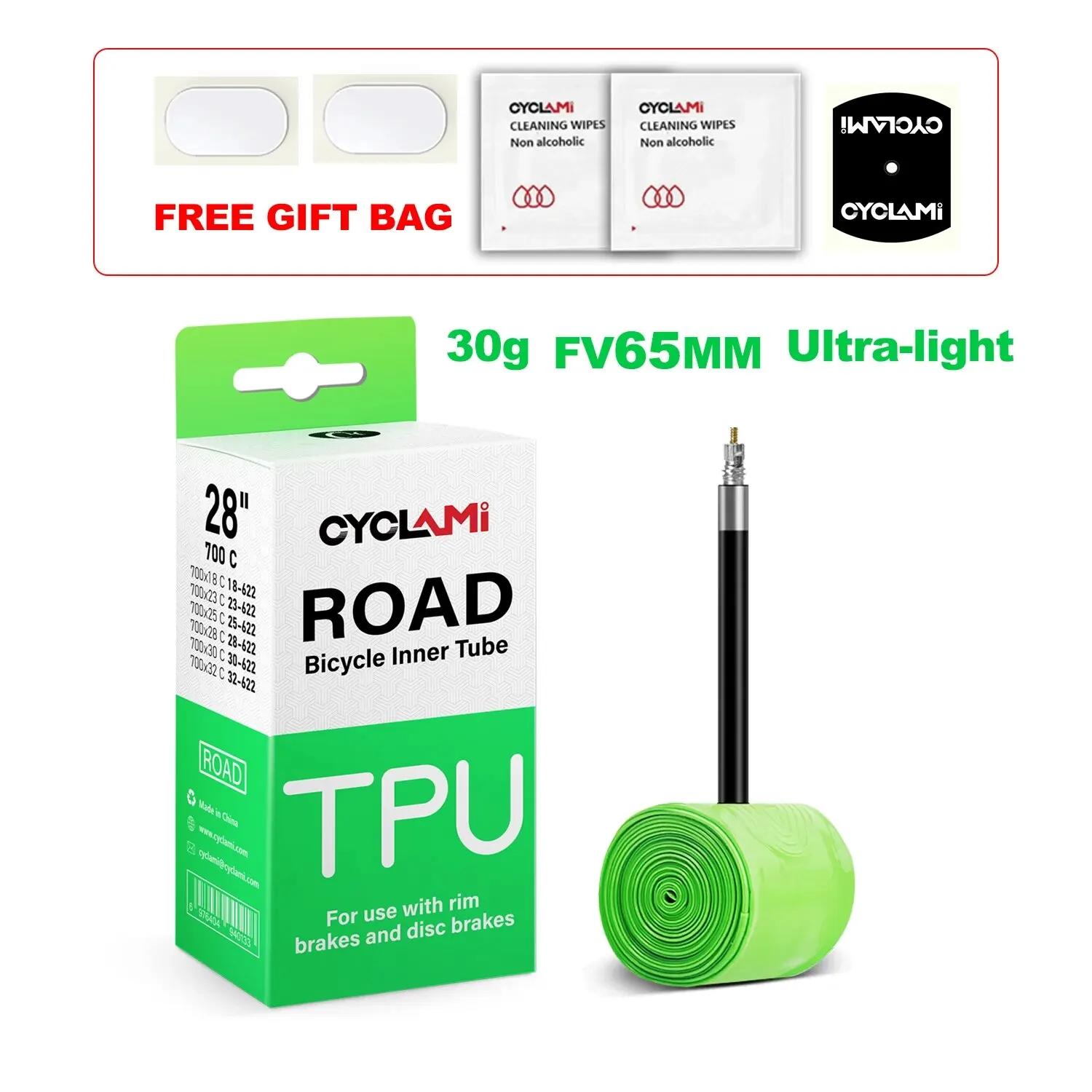 CYCLAMI Ultraleve 30g Tubo Interno de Bicicleta TPU Material 700C 18 32 Pneu de Bicicleta de Estrada 45mm 65mm 85mm Comprimento Válvula Francesa - Image 1