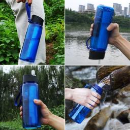 Garrafa bebida água com filtro e canudo, 650ml 0.01micron garrafa água reutilizável dropshipping - Image 1