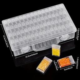 Caixa De Armazenamento De Plástico para Artesanato DIY, Caixa De Armazenamento De Jóias, Grânulos De Pintura Diamante, 64 ou 32 Compartimentos - Image 3