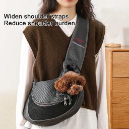 Pet Transportadora Mochila para Gato e Cão, Travel Tote, Bolsas de Ombro, Mesh Sling, Carry Pack, Pet Carrying Supplies, Crossbody Bag - Image 5