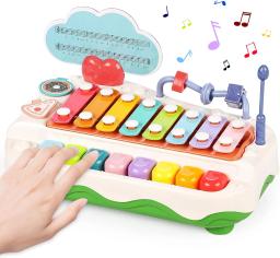 Piano e Xilofone Teclado com sons e luzes para crianças, instrumentos musicais, brinquedos de aprendizagem para bebês meninos e meninas, 2 em 1 - Image 1