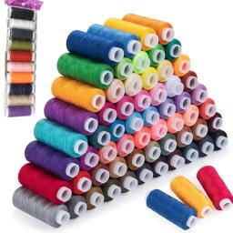10 pçs kits de linha de costura 200 jardas cada carretel linha de poliéster mão costura linha de bordado para diy artesanato ferramenta máquina de costura - Image 2