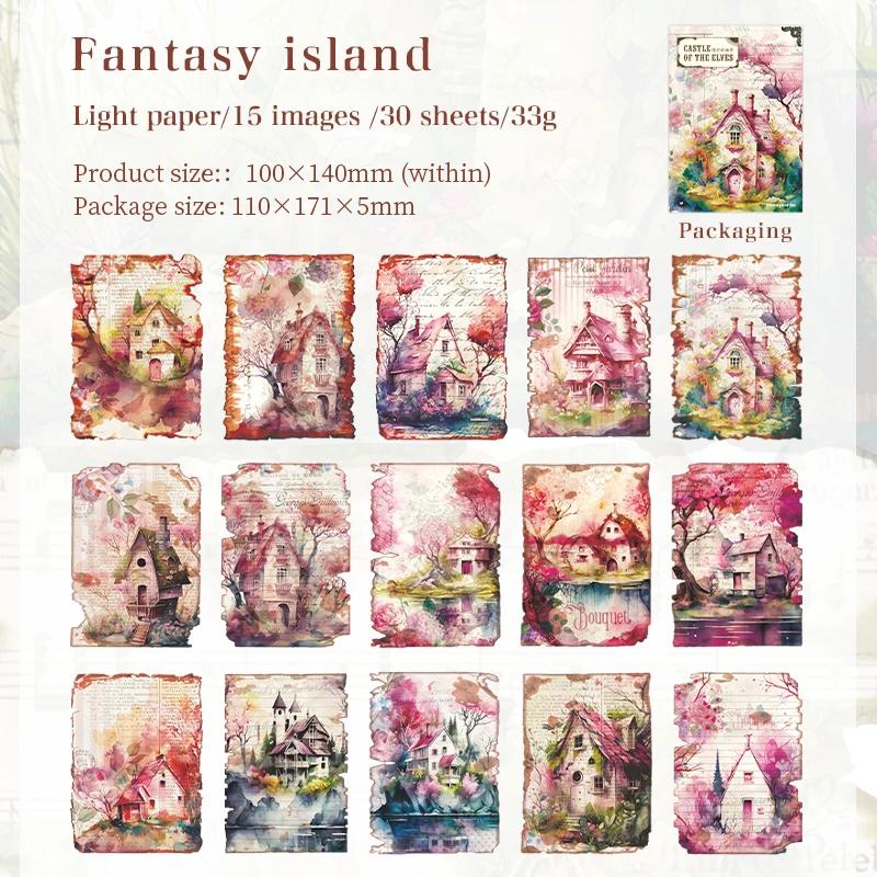 Castelo Jardim Estilo Papel Decorativo, Criatividade DIY, Álbum Diário, Material de Scrapbooking, Lixo Diário Suprimentos, 30 pcs - Image 1