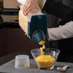 Tanque De Armazenamento De Plástico com Copo de Medição, cão e gato Recipiente de Alimento, Frasco Selado à Prova de Umidade - Image 3