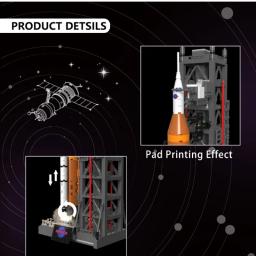 Novo mini sistema de lançamento espacial foguete blocos de construção compatível 10341 modelo aeroespacial tijolos brinquedos para crianças adultos presente natal - Image 4