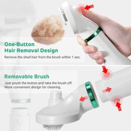 Portátil Pet cabelo secador com escova Slicker, cão ventilador, um botão de depilação, peludo secagem, 3 configurações de calor, limpeza - Image 3