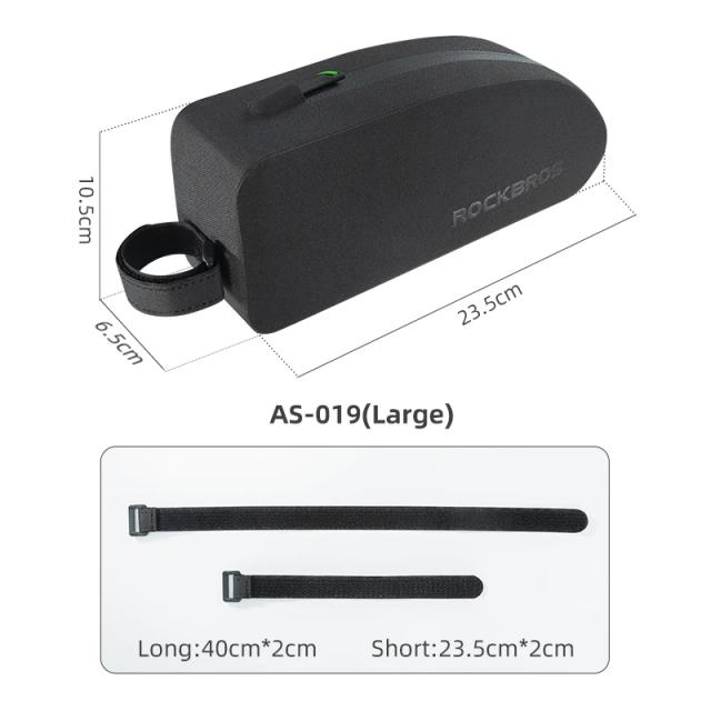 Saco de Bicicleta Rockbros à Prova d'Água com Grande Capacidade para Ciclismo MTB e Estrada - Acessórios Pretos para Quadro e Tubo Frontal