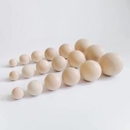 Rodada Contas De Madeira para DIY, Bola Cor Natural, Sem Buraco, Escultura Beads, Manual DIY Jóias, 6mm, 8mm, 10mm, 12mm, 15mm, 20mm, 25 milímetros, 30 milímetros, 35 milímetros-90 milímetros - Image 2