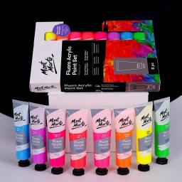 Conjunto de tinta acrílica metálica fluorescente, estudante de alta modelagem, pintura DIY criativa, pintura de parede, arte design, 8 cores, 18ml - Image 4