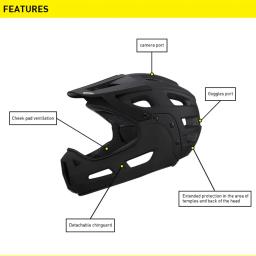 Descoberta-Capacete De Bicicleta De Rosto Completo Com Guarda De Chin Removível, Viseira Ventilada, Capacete De Bicicleta MTB De Montanha - Image 3