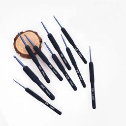 Conjunto De Ganchos De Crochet De Alumínio, Alças De Silicone Macio, Agulhas De Tricô De Fios, DIY Sweater Knitting Tools, Azul, 2mm-6mm - Image 3