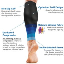 Meias Esportivas de Compressão Unisex, Manga de Compressão Perna, Shin Splint, Corrida, Futebol, Ciclismo, 1 Par, 20-30mmHg - Image 3