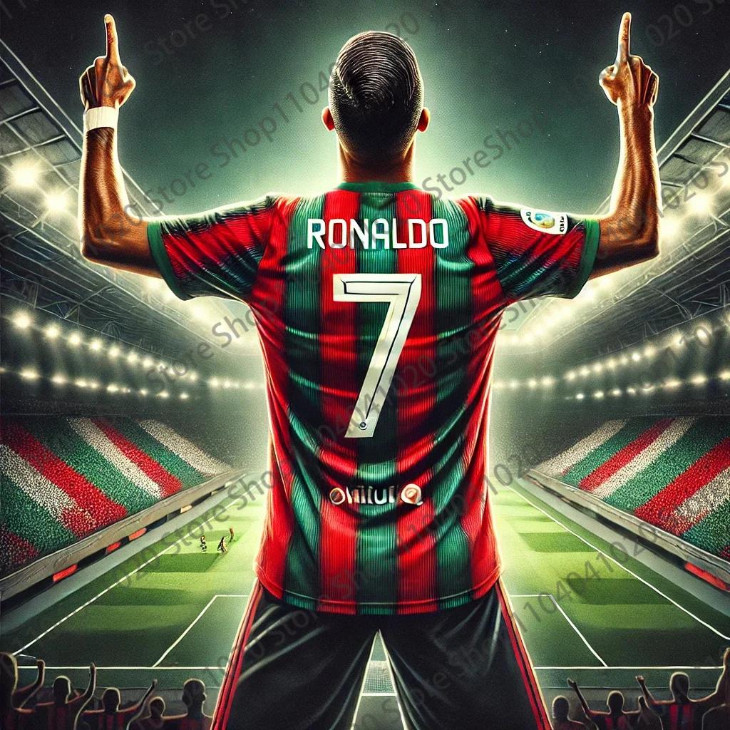 Camisa esportiva para adultos e crianças, camisa ao ar livre do futebol, jogo diário, treinamento Jersey, Roupas Ronaldo, No.7 Jersey impresso, verão - Image 1