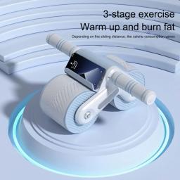 Exercício de roda abdominal para treinamento de musculação, design de roda dupla, roda abdominal Fitness, rebote automático, antiderrapante - Image 2
