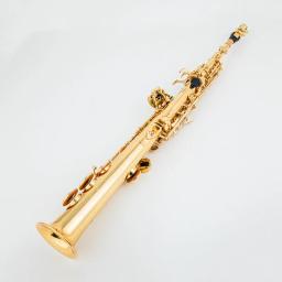 Chave de ouro prata Saxofone soprano com estojo, bocal, ligadura, palhetas, pescoço, pescoço, sax, feito no Japão, WO37 - Image 2