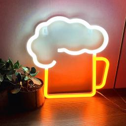 LED Beer Glass Neon Light, Glowing Festival Decoração, Desktop Atmosfera Neon Lamp, KTV Bar, Home Party Decor, Adulto e Presente Kid - Image 3