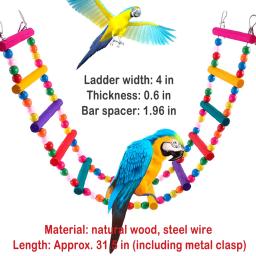 Bird Swing Ladder Toys com gancho, Hemp Rope, Net, Pet Parrot, Chew Play, Escalada Cordas, Pet Acessórios, Indoor Toy - Image 3