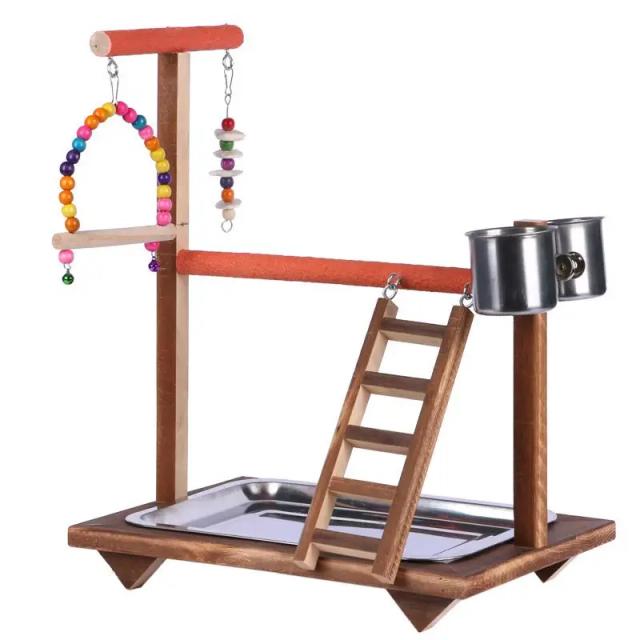 Playground de Madeira para Papagaios: Playstands com Brinquedos, Balanço, Escadas e Poleiros para Calopsitas