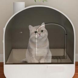 Caixa de areia para gatos, totalmente fechada, tipo corredor, grande ninhada de gato, vaso sanitário extragrande, modernos suprimentos para animais de estimação - Image 3