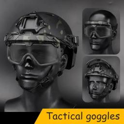 Óculos tático à prova de vento proteção caça tiro treinamento óculos segurança aitsoft paintball combate óculos claros - Image 5
