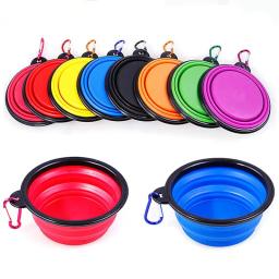 Dobrável Silicone Comida e Água Bowl para Animais de Estimação, Suprimentos Dobráveis Portáteis, Mosquetão, Acampamento ao ar livre, Viagem, Pratos - Image 3