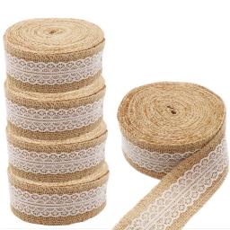 Rolos de serapilheira de juta natural, laço de fita hessian, decoração rústica vintage do casamento, ornamento do partido, suprimentos artesanais DIY, 1-10m - Image 3