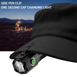 3led mini lanterna recarregável edc tocha à prova dwaterproof água caminhadas acampamento lanternas portáteis com clipe de caneta e ímã cauda - Image 4