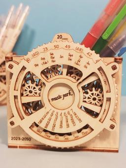 Quebra-cabeças de madeira 3D, calendário perpétuo, porta-canetas, kits de modelo de construção mecânica com propulsão para adolescentes e adultos, maiores de 14 anos - Image 4