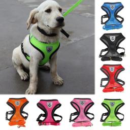 Arnês De Malha De Poliéster com Trela De Chumbo, Colete Ajustável, Arneses Respiráveis, sti Reflexivo para Cão Pequeno, Acessórios Do Gato - Image 1