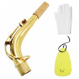 Saxofone de latão banhado a prata pescoço curvado, sax estendido pescoço curvo para tenor, alto, soprano, acessórios de substituição de madeiras - Image 4