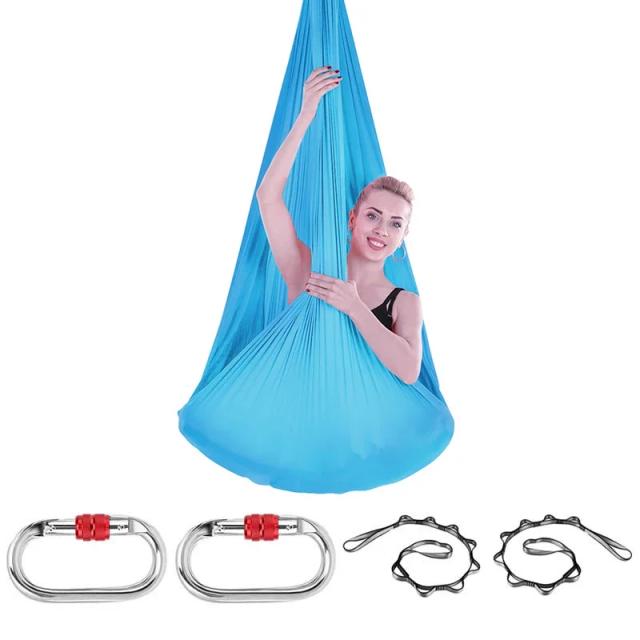 Conjunto Completo de Sedas Aéreas de Yoga com Equipamentos Antigravidade para Ginásio e Dança Aérea 5x2.8m