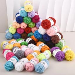 Tricô acrílico Crochet Fios, Material colorido para bordado, Costura Mão Artesanato, Lã Bola Chapéu, Bonecas macias, 12 cores por conjunto - Image 2