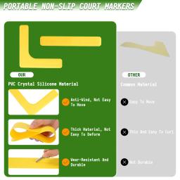 Pickleball Tribunal linhas marcador Kit, Anti-derrapante e resistente ao vento, Throw Down marcadores, Net para Tribunal ao ar livre, 28Pcs - Image 2