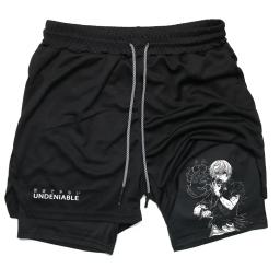 Shorts de performance preto anime para homens e mulheres, shorts de compressão respiráveis, secagem rápida, atletismo, corrida, treino, ginásio, verão - Image 5