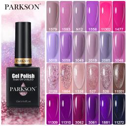 Parkson série roxa gel unha polonês 12ml de longa duração para manicure arte do prego embeber fora glitter laca verniz garrafa de vidro gel - Image 1