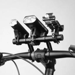 Bicicleta dupla guiador extensor, suporte para segurar motocicleta E-Bike lâmpada, velocímetro, GPS, suporte do computador - Image 3