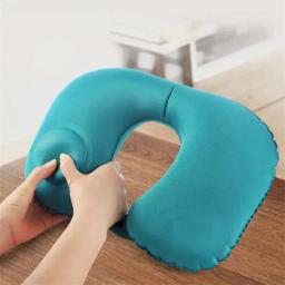 U Forma Pescoço Almofada para Avião e Carro, Travesseiro Inflável Ar Automático, Comprimir Anel, Viagem ao Ar Livre - Image 1