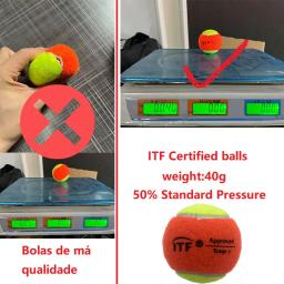 Bolas de tênis de praia certificadas ITF, Bolas de treinamento profissional, pressão padrão, Acessórios infantis, Novo, 2023, 3 peças - Image 5