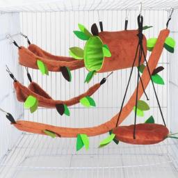 Rede com túnel de folhas para animais pequenos, ninho macio para hamster, casa quente, rede para toco, ninho para animais de estimação, suprimentos florestais - Image 2