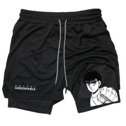 Shorts de performance preto anime para homens e mulheres, shorts de compressão respiráveis, secagem rápida, atletismo, corrida, treino, ginásio, verão - Image 2