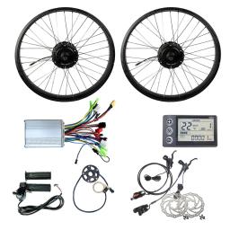 Bicicleta elétrica E-Bike Conversão Kit, Fat Tire, traseira e dianteira, Motor duplo, 20x4,0, 20x4 in, Geared, 48V, 750W - Image 1