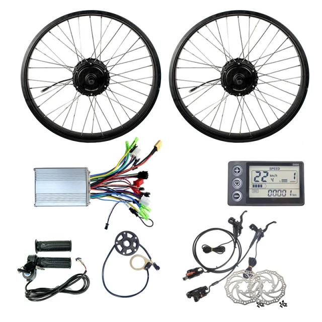 Bicicleta Elétrica E-Bike Kit Conversão Fat Tire Duplo Motor 48V 750W