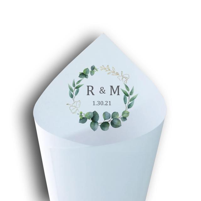 Cones de Confete Personalizados para Casamentos - 30 Unidades com Nomes e Doces Pétala