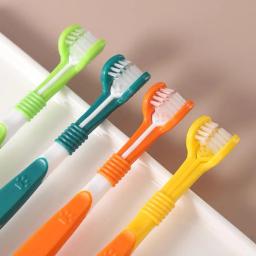 Escova de dentes três lados para cães e gatos, Escova de limpeza oral, Care Products Tool, Atacado - Image 2