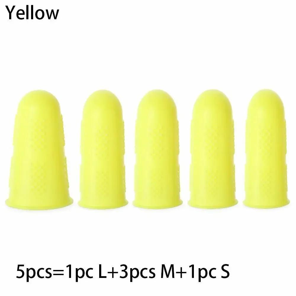 5 pçs silicone dedo protetor diy costura quilter dedo ponta artesanato dedal antiderrapante protetor de dedo costura costura accessori - Image 1